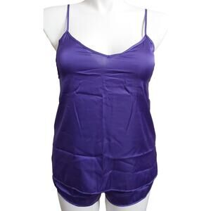 *NWT* Women's Yimanie Large Purple Satin 2 Piece Pajama Short Cami Set #14y16